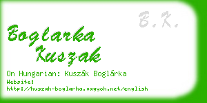 boglarka kuszak business card